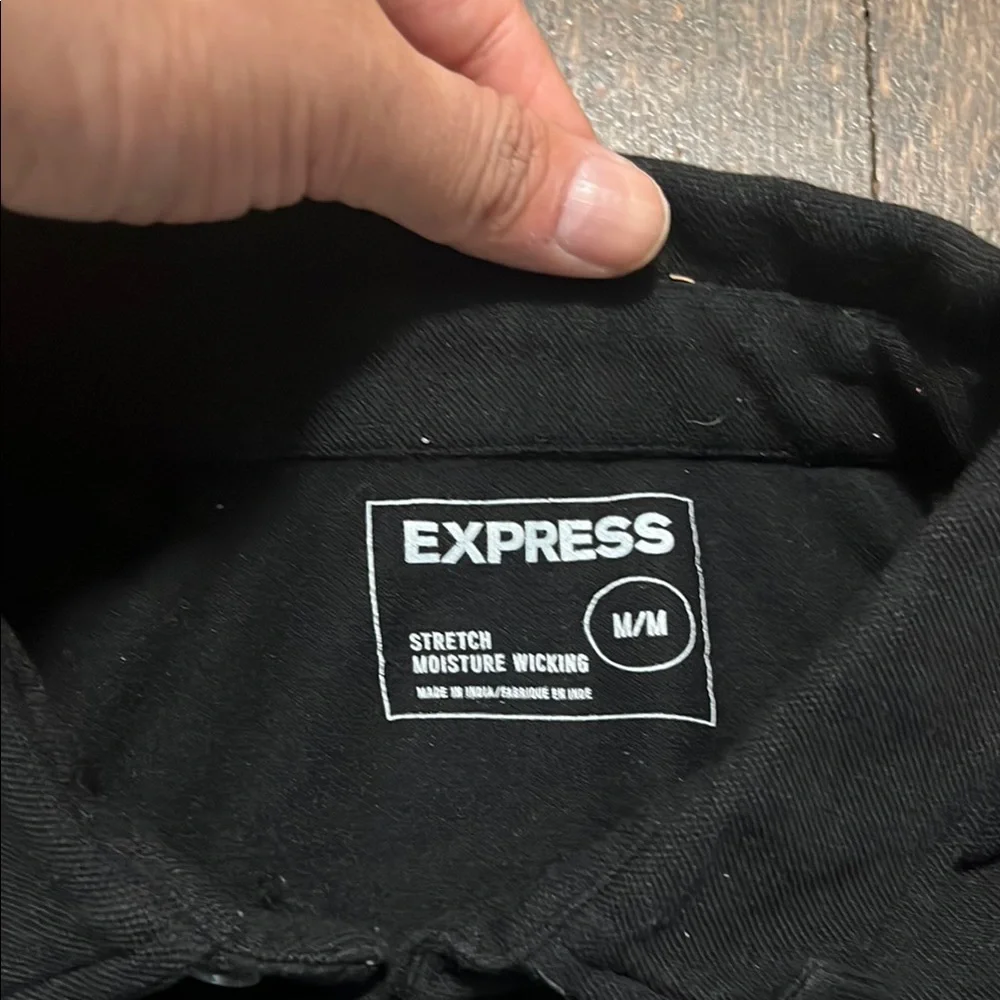 Express Men’s Black Polo Shirt – Stretch Performance Fit Size M - Picture 2 of 3